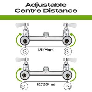<span class=keywords><strong>Robinet</strong></span> d'évier commercial avec pulvérisateur 43 pouces, <span class=keywords><strong>robinet</strong></span> d'évier de <span class=keywords><strong>cuisine</strong></span> avec pulvérisateur de pré-évier central de 12 pouces et bec oscillant supplémentaire de 8 pouces - Product Image 6