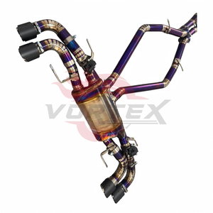 Échappement en titane Vortex Master Craft compatible avec Stelvio Quadrifoglio 2.9T Racing Valvetronic, silencieux chauffé, catback violet. - Product Image 4