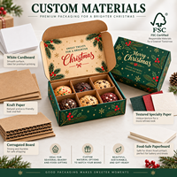 Boîte d'expédition de Noël personnalisée en carton ondulé pour emballage alimentaire, biscuits, donuts, pâtisseries, desserts, chocolats avec insert de séparation