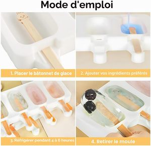 Moule à glaces ovales à 8 compartiments, moule en silicone pour la fabrication de glaces et de chocolats faits maison - Product Image 4