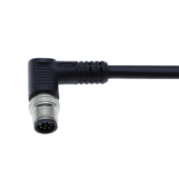 Connecteur M12 blindé avec câble étanche moulé noir, numéro de broche personnalisable et réglable