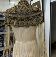 Cape-châle de luxe perlée à pampilles, boléro à strass et sequins, écharpe élégante à franges perlées pour robe de soirée, banquet ou mariage