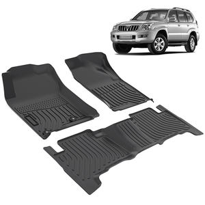 Alfombras para alfombrillas de plato profundo, alfombrillas para coche, para Toyota <span class=keywords><strong>Land</strong></span> <span class=keywords><strong>Cruiser</strong></span> Prado J120 2003-2008, alfombrillas delanteras y traseras - Product Image 2