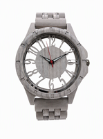 Montre pour homme en bois avec bracelet en bois, design squelette, mouvement à quartz Miyota, analogique, 46 mm, résistante à l'eau 3 BAR