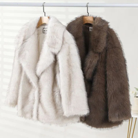 Manteau court décontracté basique en fausse fourrure pour femme, chaud pour l'hiver