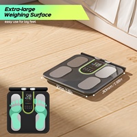 Báscula de Bioimpedancia de Doble Frecuencia con 8 Electrodos, Análisis de Composición Corporal, Capacidad de 180 kg, Pantalla TFT Digital a Color, Aplicación
