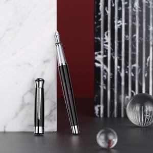 Набор металлических ручек (фонтанная и роллерная) оптом, с гравировкой логотипа на заказ, для руководителей, роскошные корпоративные подарочные наборы с футляром - Product Image 3