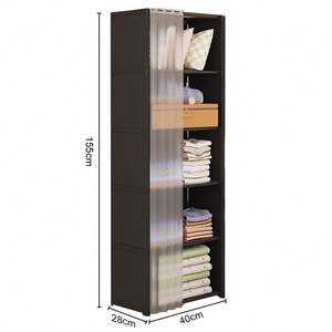 Armoire de rangement pliable <span class=keywords><strong>simple</strong></span> en tissu non tissé, à monter soi-même, peu coûteuse, pour la vente en gros - Product Image 2