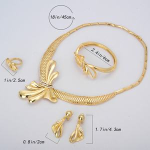 14K Gold Plated Brass Classic Zircon Women's Pakistani Indian <b>Bridal</b> <b>Jewelry</b> <b>Sets</b> Wedding Party Fashionable <b>Jewelry</b> - Product Image 6