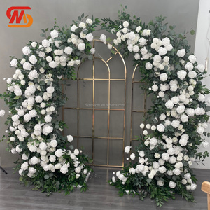 Arche florale rose luxueuse et élégante pour décoration de mariage, fleurs artificielles faites à la main pour la mise en scène de la cérémonie - Product Image 3
