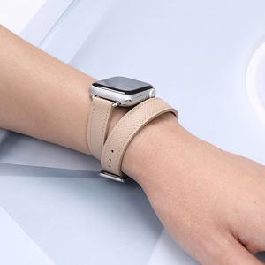 Double bracelet en cuir pour <span class=keywords><strong>Apple</strong></span> <span class=keywords><strong>Watch</strong></span> <span class=keywords><strong>ultra</strong></span> 2 <span class=keywords><strong>49</strong></span> <span class=keywords><strong>mm</strong></span> interchangeable 38/40/41mm 42mm 45mm Bracelets de montre pour Iwatch Series 10 9 8 7 6 5 - Product Image 4