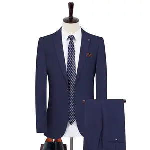 anzug Herren neue solide Farbe Hochzeit Bräutigam kleid slim stil anzug Kragen blau Vier-Jahreszeiten Jag in der Mitte des Rückens