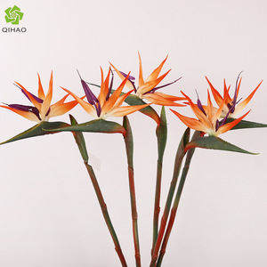 <b>Artificial</b> Bird Of Paradise Flowers Orange Color Soft Plastic 84cm <b>Stem</b> Home Decor High Simulation - Product Image 5