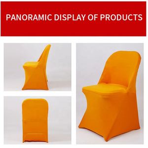Housses de chaise pliantes en gros, blanches, noires, ivoire, en spandex, housses extensibles pour mariage - Product Image 5