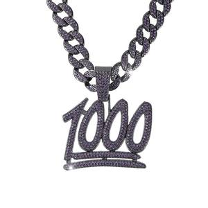 Cadena de eslabones cubanos de Miami con diamantes de hip hop con collar con colgante de diamantes de imitación BLESS - Product Image 2