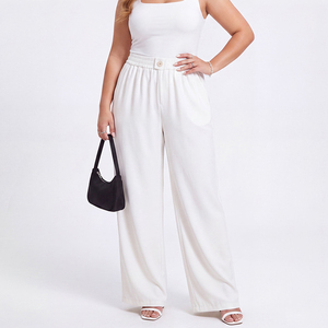 <span class=keywords><strong>Pantalones</strong></span> de Pierna Ancha Ligeros de Verano para Mujer, <span class=keywords><strong>Tallas</strong></span> Grandes, Estilo Casual, Tipo Traje, Entrega en 15 Días, Fabricación Personalizada - Product Image 2
