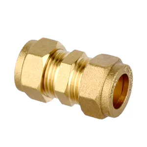 Tee Elbow straight nipple brass pipe thread compression fitting with screw