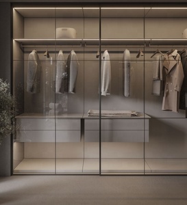 Armoire de <span class=keywords><strong>dressing</strong></span> moderne modulaire durable avec portes en verre, poignées en métal écologiques, montage au sol, panneau, <span class=keywords><strong>dressing</strong></span>, chambre à coucher - Product Image 5