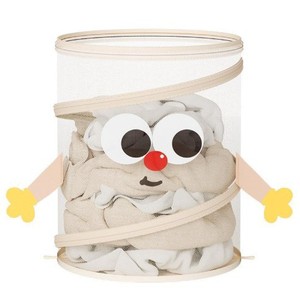 Cesto de ropa plegable y bonito, redondo, de 38x36 cm, para montar en la pared, con tapa, para organizar el almacenamiento en el baño. - Product Image 1