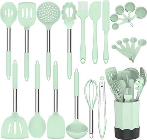24pcs Ustensiles de cuisine en silicone Ustensiles de cuisine en silicone antiadhésifs Ensemble de spatules avec support-Meilleur ustensiles de cuisine - Product Image 1