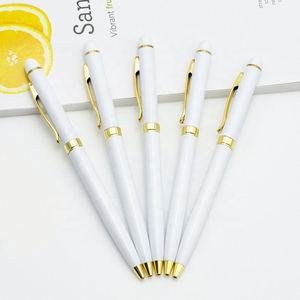 Custom Logo Durable Ultra-Thin <b>White</b> Metal Twist Ballpoint <b>Pen</b> High Quality Hot Sale Hotel Promotion Gift - Product Image 1