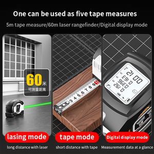 डीवेन चीन कारखाने लेजर टेप माप 3-इन-1 लेजर 130ft/60 मीटर रिट्रेटेबल टेप 16फीट/5 मीटर डिजिटल दूरी लेजर माप शासक - Product Image 5