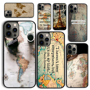 Mappa del mondo Travel Go Travel preventivi custodia per telefono per <span class=keywords><strong>iPhone</strong></span> 16 15 14 12 13 mini PLUS X XR 11 PRO MAX Cover Fundas <span class=keywords><strong>Shell</strong></span> - Product Image 1