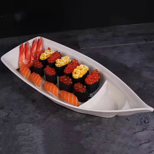 Bol à sashimi et sushi moderne personnalisé et créatif, bols à nourriture pour restaurant japonais et occidental, bols à fruits de mer haut de gamme en mélamine, bol en forme de <span class=keywords><strong>bateau</strong></span> - Product Image 1