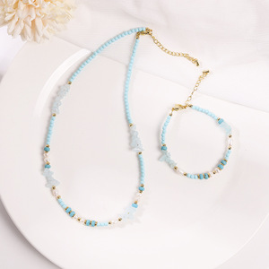 Bracelet ajustable en perles d'aventurine bleue, turquoise bleue, <span class=keywords><strong>pierre</strong></span> <span class=keywords><strong>de</strong></span> <span class=keywords><strong>lave</strong></span> et perles, bijou <span class=keywords><strong>de</strong></span> taille pour femme, idéal pour le quotidien, les anniversaires - Product Image 1