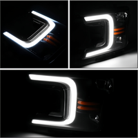 Feux de jour à LED (DRL) pour F-150 2018-2020 avec clignotants séquentiels 6000K Plug & Play, boîtier avant noir, coins ambrés