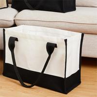 Sac à bandoulière en toile de style simple et tendance, grande capacité, écologique, réutilisable, en coton et en lin, sacs fourre-tout pour femmes avec logo personnalisé