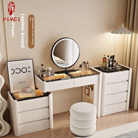 Coiffeuse Intelligente Bestseller avec Lumière Ambiante, Armoire de Rangement de Chevet Intégrée, Moderne et Compacte pour Chambre