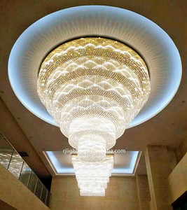 Custom Hotel Lobby <strong>Ceiling</strong> Big Modern Crystal Chandelier Lighting Flush Mount <strong>3</strong> Tiers Round <strong>Ceiling</strong> <strong>Lights</strong> - Product Image 3