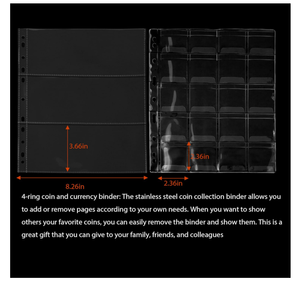 Reliure professionnelle pour <span class=keywords><strong>collection</strong></span> de pièces de <span class=keywords><strong>monnaie</strong></span> à 9 trous en PU, album de <span class=keywords><strong>collection</strong></span> de pièces de <span class=keywords><strong>monnaie</strong></span>, pochettes en PVC, couverture durable - Product Image 3
