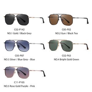 Gafas de Sol Polarizadas de Lujo, Diseño de Doble Barra Metálica, Unisex, Lentes TAC, para Conducir, Moda Urbana, Aire Libre - Product Image 2