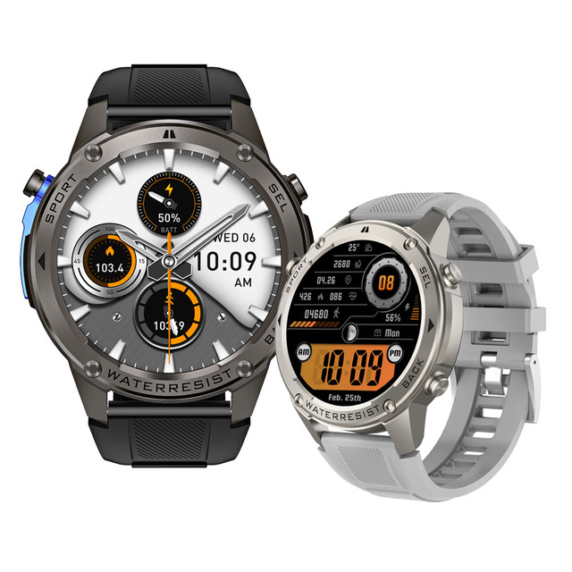 500mAh Battery Amoled Display Outdoor 5ATM Waterproof Bluetooth Sports GPS DM56 Sports Smartwatch with Altitude Compass for Men