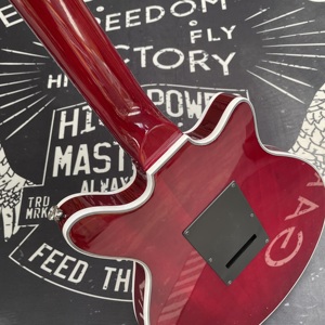 Gitar Elektrik Solid Wood Red Brainmay Tangan Kiri, Pickup S-S-S, Body Mahogany, Neck Maple, 6-String, Case Busa, Part Chrome, Pengiriman Cepat - Product Image 5