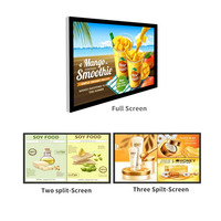 32 43 55 pulgadas montaje en pared publicidad interior pantalla LCD pantalla dividida con animación para tienda minorista REPRODUCTOR DE ANUNCIOS