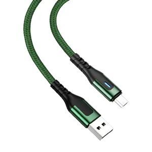 FONENG NEW X61 Aluminum Alloy light braided data cable 3A fact charging for any mobile phones ready stock