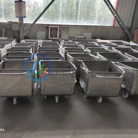 Chariot à viande en acier inoxydable 200L 300L 500L, chariot à viande sur mesure pour usine de transformation de la viande