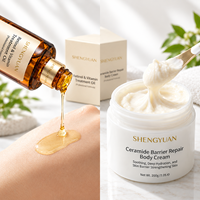 Kit de resurfaçage corporel au rétinol et AHA fermentés, exfoliant corporel, crème barrière huileuse éclatante, marque privée