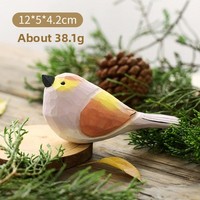 Décoration d'ornement en bois d'oiseau potelé pour enfants cadeaux de bricolage de bureau et de salon écologiques pour Noël