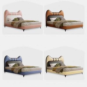 Lit de Jour Moderne Confortable pour Enfants, Motif Chat Orange de Dessin Animé, Cadre en Bois Massif, Revêtement en Coton, Meuble de Chambre pour Garçons et Filles - Product Image 5
