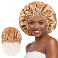 Bandeau de nuit double couche en satin, très élastique avec bord roulé, pour adultes, accessoire de coiffure tendance