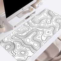 Tapis de Souris XL XXL Noir Blanc Néon Marbre Antidérapant – Modèle Très Vendu avec Impression de Lignes – Tapis de Bureau