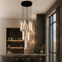 Lámpara Colgante Moderna Minimalista XZ de Latón Negro, Lámpara LED de Techo para Isla de Cocina, Comedor, Oficina, Bar