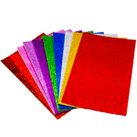 Feuilles de mousse EVA pailletées A4 assorties de 2 mm d'épaisseur, papier autocollant pour loisirs créatifs, film coloré auto-adhésif pailleté