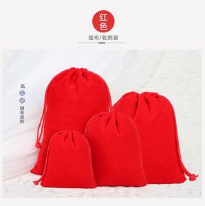 Pochette en velours flanelle personnalisable avec logo pour le rangement de bijoux, sac en tissu recyclable, prix bas, vente en gros - Product Image 6