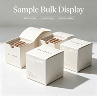 Boîtes cadeaux blanches à couvercle rabattable avec logo personnalisé imprimé, plateau divisé, emballage en carton carré minimaliste pour cosmétiques et soins de la peau