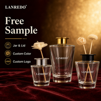 Bouteille en verre vide de luxe personnalisée 100ml 200ml 500ml, diffuseur cylindrique conique inversé avec bouchon et logo